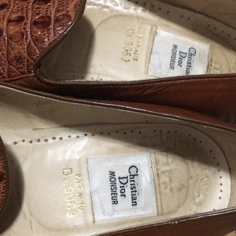 Dior Brown Croc-Embossed Women's Loafers
